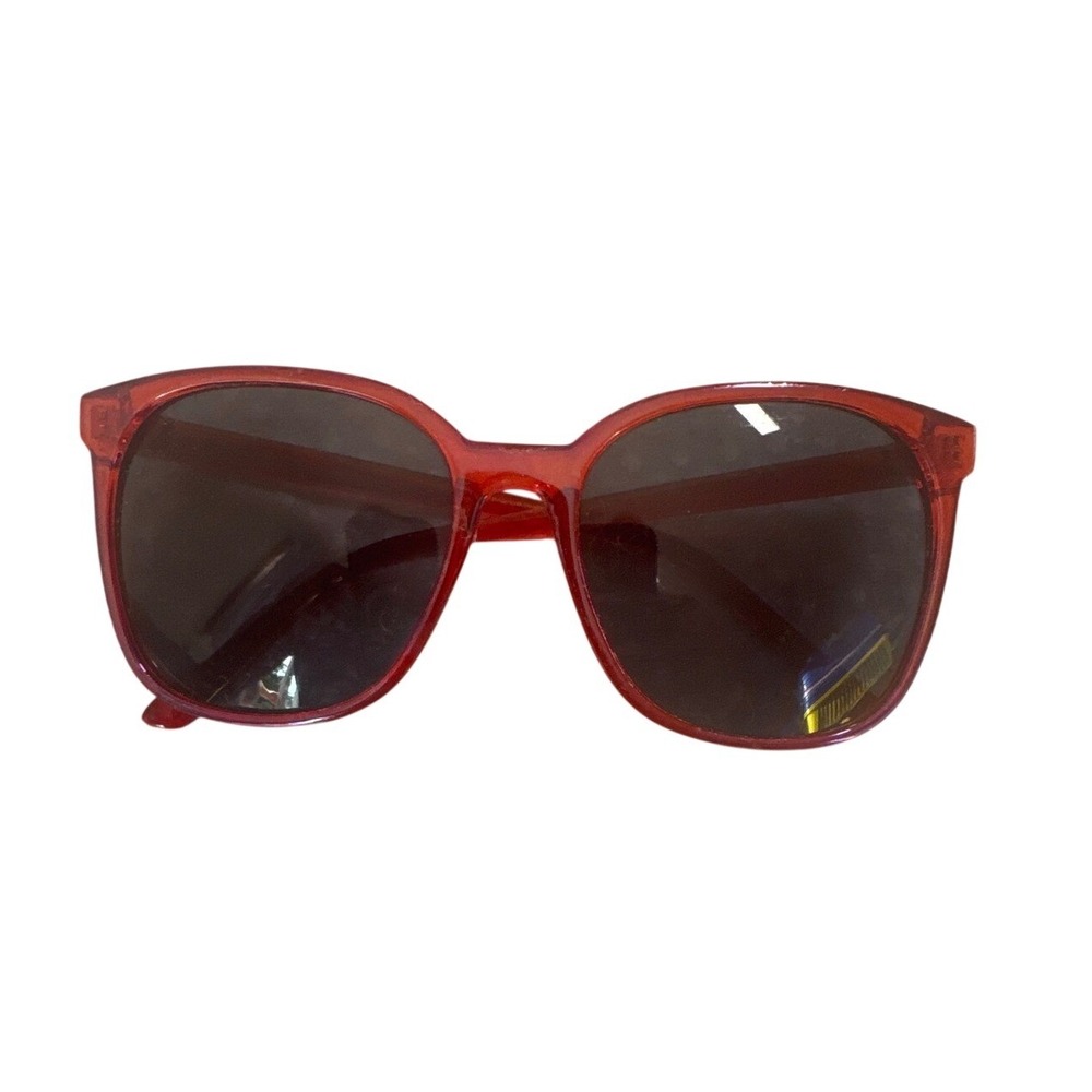 Neff Sunglasses Unisex OS Red Good Translucent Square Frames Tinted Lenses
